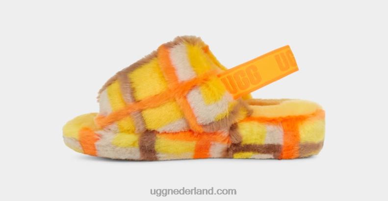 vrouwen kanarie UGG pluis ja schuif geruite punk 686ZP66