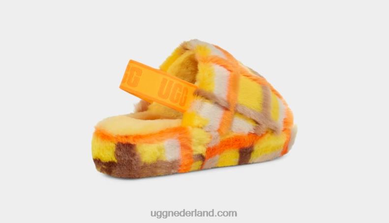 vrouwen kanarie UGG pluis ja schuif geruite punk 686ZP66
