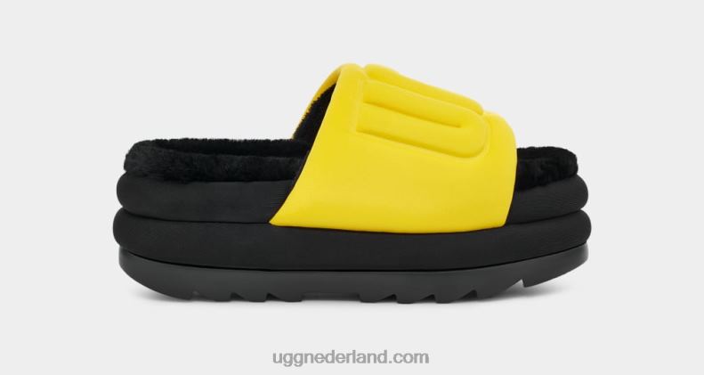 vrouwen kanarie/zwart UGG maxi grafische dia 686ZP757