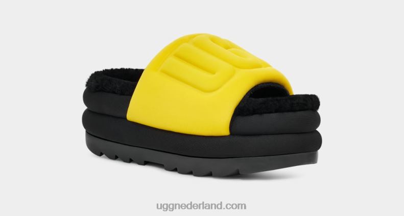 vrouwen kanarie/zwart UGG maxi grafische dia 686ZP757