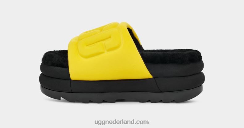 vrouwen kanarie/zwart UGG maxi grafische dia 686ZP757