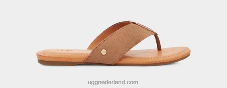vrouwen kastanje UGG carey flip suède 686ZP3