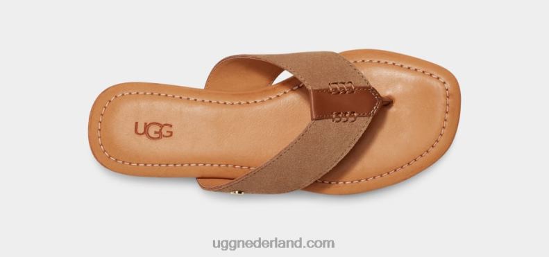 vrouwen kastanje UGG carey flip suède 686ZP3