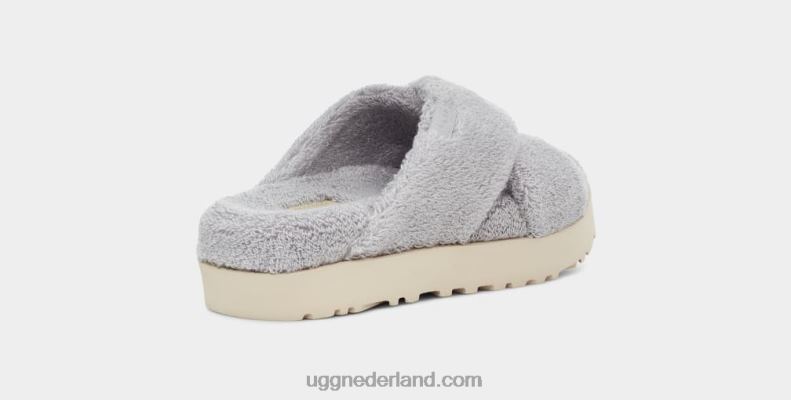 vrouwen metaal grijs UGG fuzz sugar badstof dwarsschuif 686ZP822