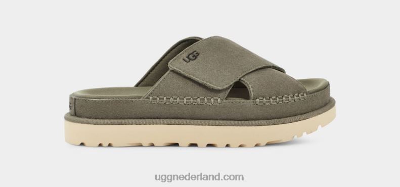 vrouwen mosgroen UGG goldenstar dwarsschuif 686ZP438