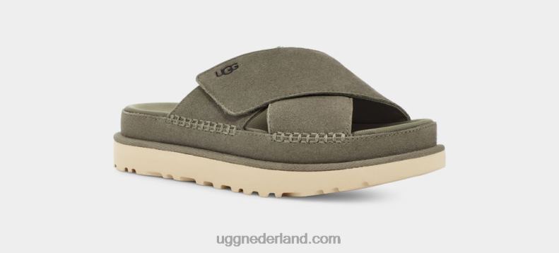 vrouwen mosgroen UGG goldenstar dwarsschuif 686ZP438