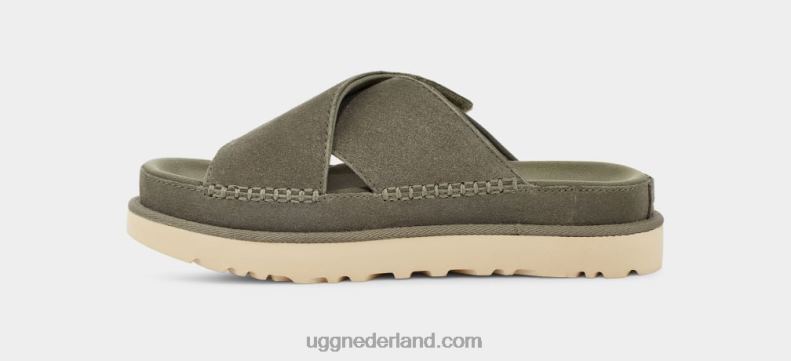 vrouwen mosgroen UGG goldenstar dwarsschuif 686ZP438