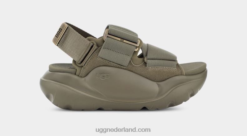 vrouwen mosgroen UGG la street sandaal suède 686ZP2124