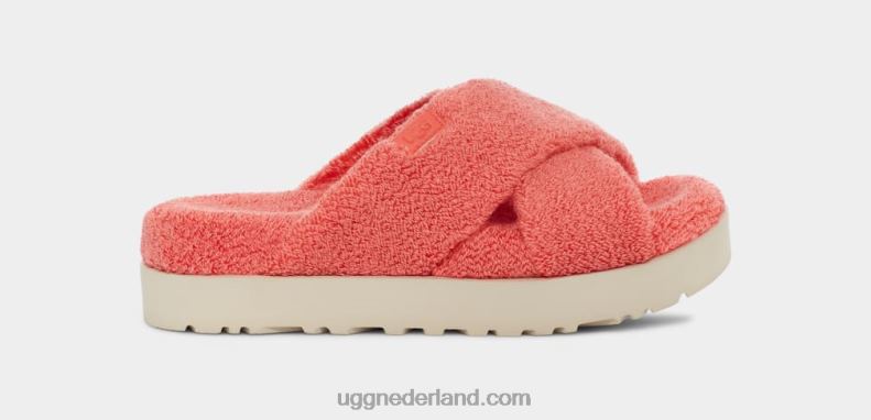 vrouwen perzik geluk UGG fuzz sugar badstof dwarsschuif 686ZP821