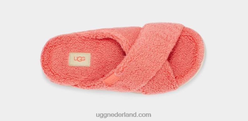 vrouwen perzik geluk UGG fuzz sugar badstof dwarsschuif 686ZP821