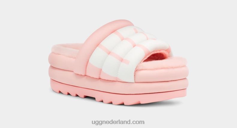 vrouwen roze sint-jakobsschelp UGG maxi slide-logo 686ZP707