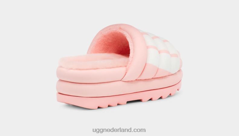 vrouwen roze sint-jakobsschelp UGG maxi slide-logo 686ZP707