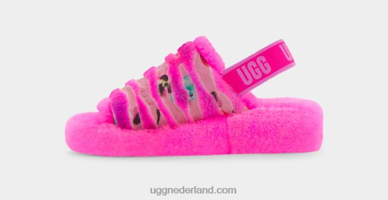 vrouwen tof roze UGG pluis ja tijgerbloem 686ZP804