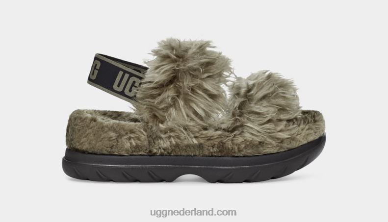 vrouwen verbrande olijf UGG pluizige suiker sandaal 686ZP739
