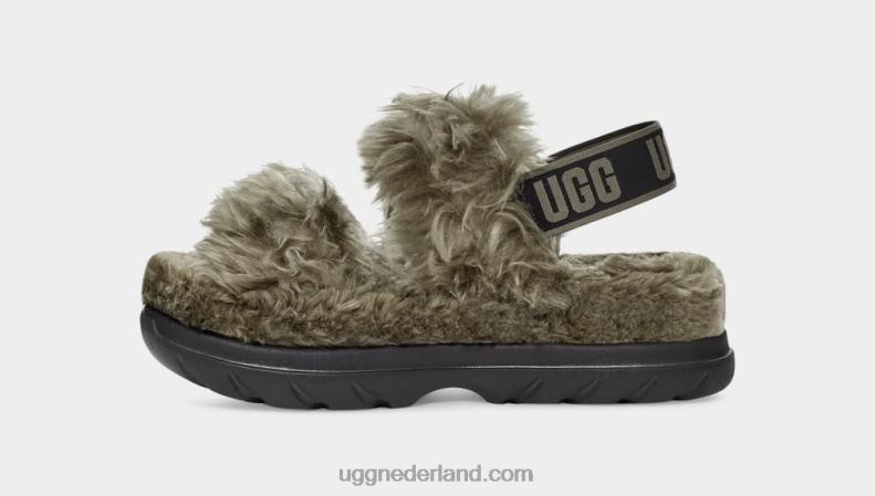 vrouwen verbrande olijf UGG pluizige suiker sandaal 686ZP739