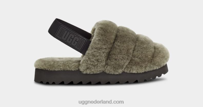 vrouwen verbrande olijf UGG super pluizige pantoffel 686ZP801
