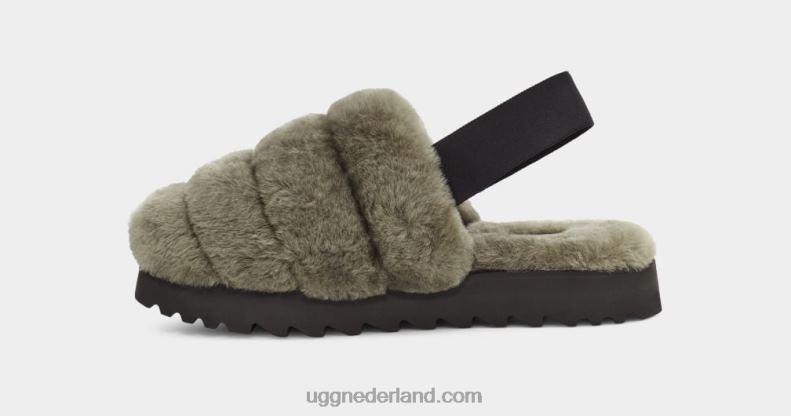 vrouwen verbrande olijf UGG super pluizige pantoffel 686ZP801