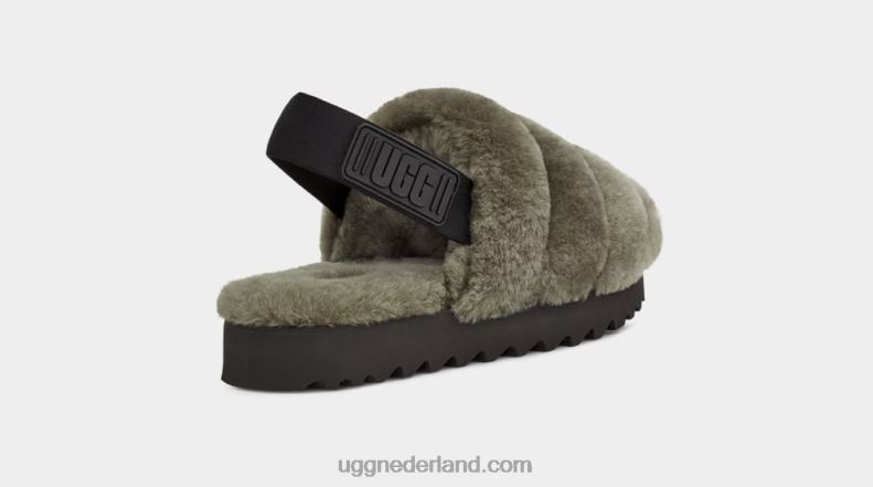 vrouwen verbrande olijf UGG super pluizige pantoffel 686ZP801