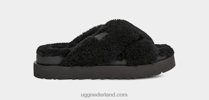 vrouwen zwart UGG fuzz suiker dwarsschuif 686ZP476