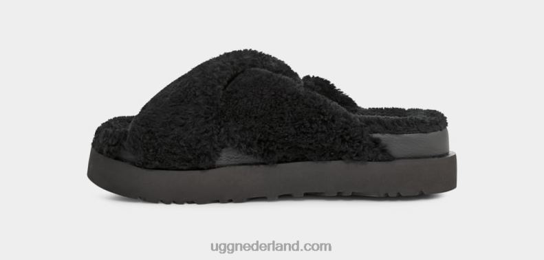vrouwen zwart UGG fuzz suiker dwarsschuif 686ZP476