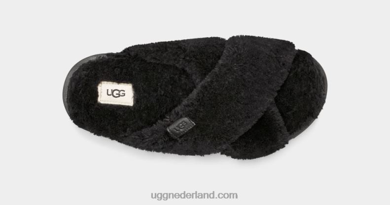 vrouwen zwart UGG fuzz suiker dwarsschuif 686ZP476