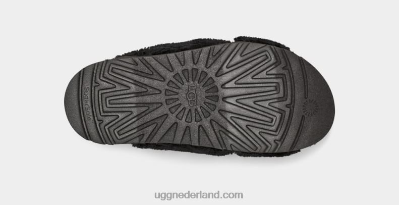 vrouwen zwart UGG fuzz suiker dwarsschuif 686ZP476