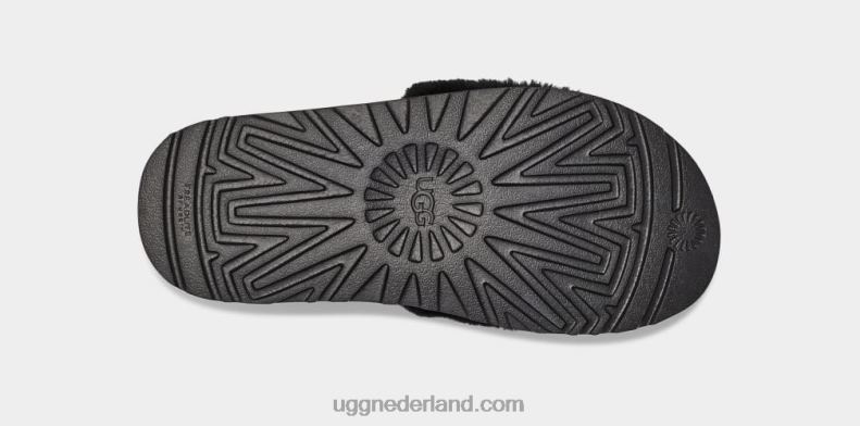 vrouwen zwart UGG laton bont glijbaan 686ZP829
