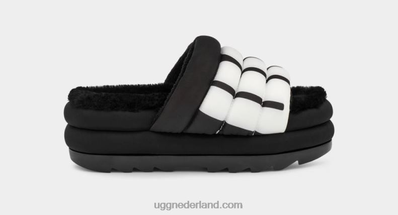 vrouwen zwart UGG maxi slide-logo 686ZP706