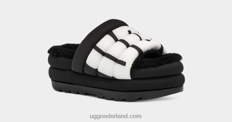 vrouwen zwart UGG maxi slide-logo 686ZP706