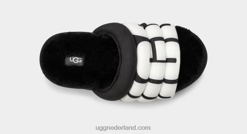 vrouwen zwart UGG maxi slide-logo 686ZP706