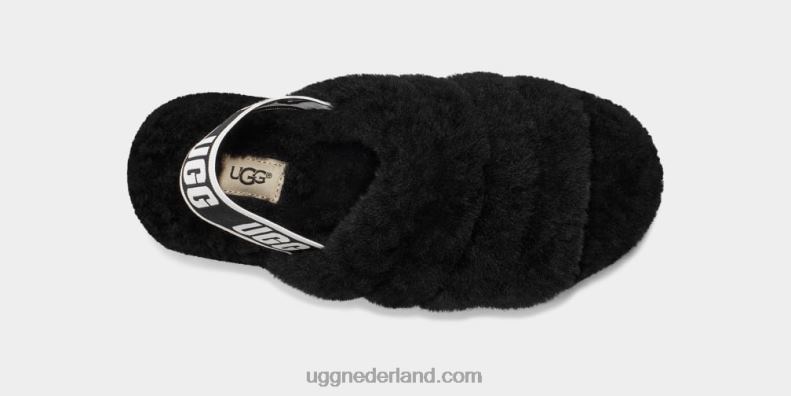 vrouwen zwart UGG pluis ja schuif 686ZP713