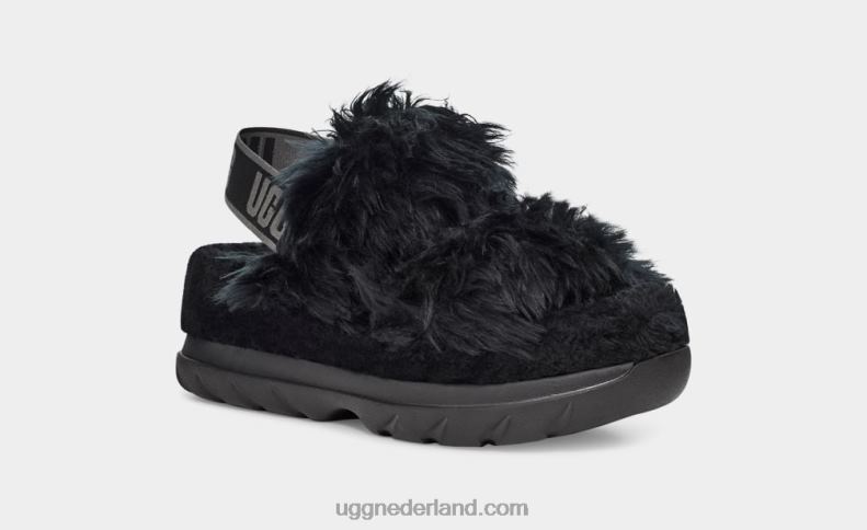 vrouwen zwart UGG pluizige suiker sandaal 686ZP740