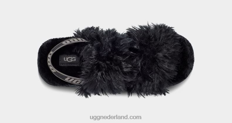 vrouwen zwart UGG pluizige suiker sandaal 686ZP740