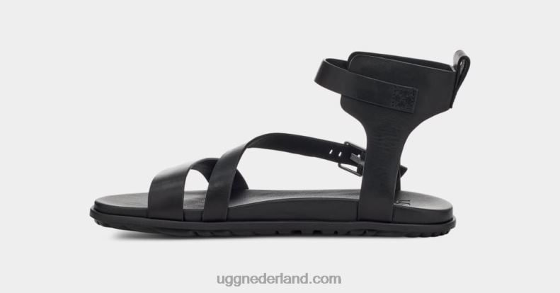vrouwen zwart leer UGG solivan band 686ZP752