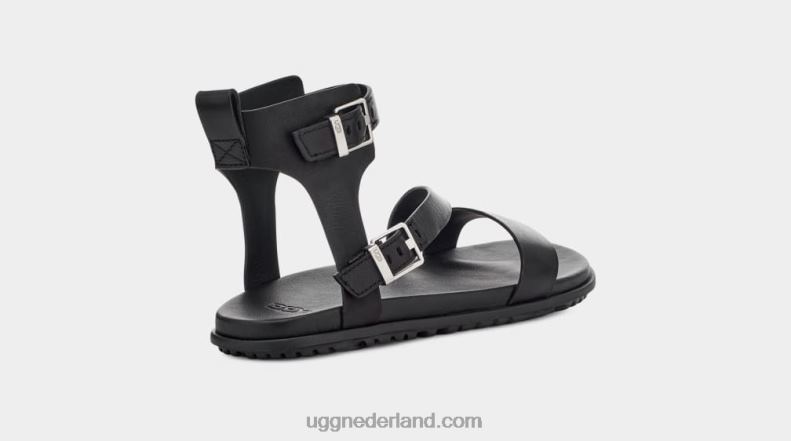 vrouwen zwart leer UGG solivan band 686ZP752