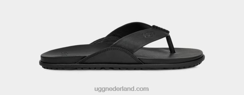 vrouwen zwart leer UGG solivan flip 686ZP813