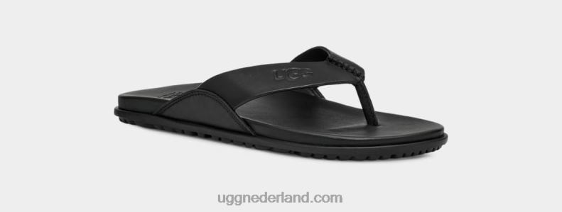 vrouwen zwart leer UGG solivan flip 686ZP813