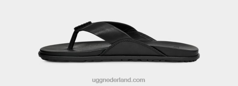 vrouwen zwart leer UGG solivan flip 686ZP813