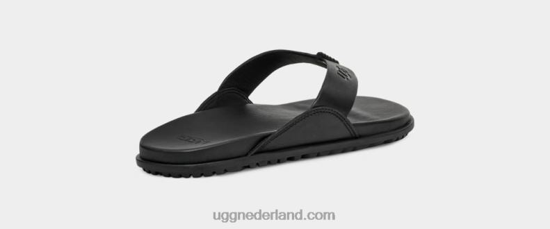 vrouwen zwart leer UGG solivan flip 686ZP813