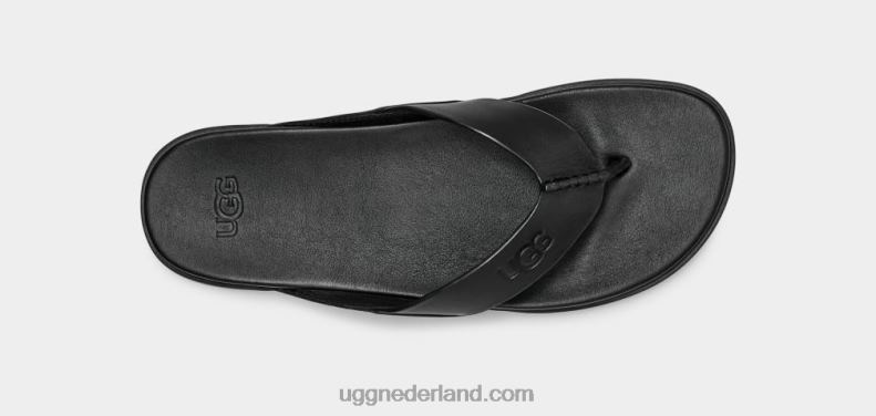 vrouwen zwart leer UGG solivan flip 686ZP813