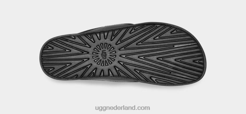 vrouwen zwart leer UGG solivan flip 686ZP813