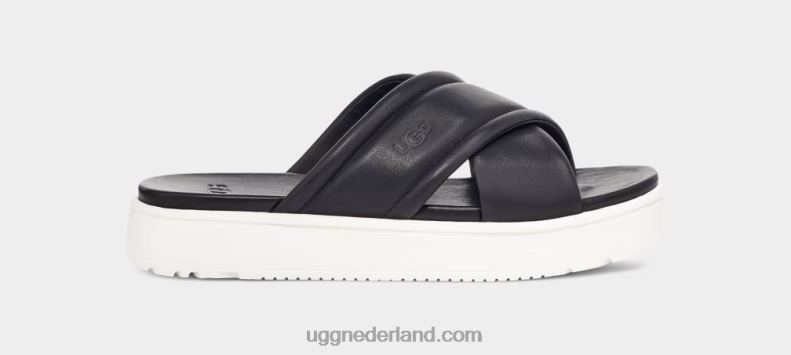 vrouwen zwart leer UGG zayne kruisband 686ZP539