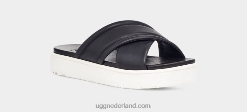 vrouwen zwart leer UGG zayne kruisband 686ZP539