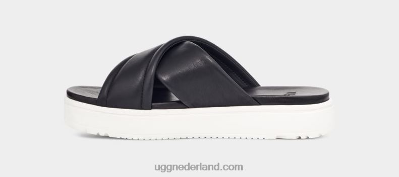 vrouwen zwart leer UGG zayne kruisband 686ZP539