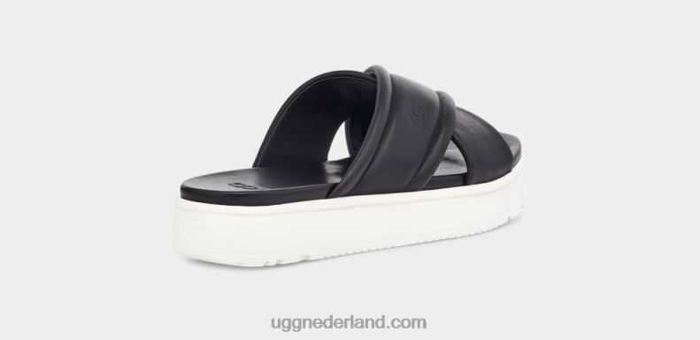 vrouwen zwart leer UGG zayne kruisband 686ZP539
