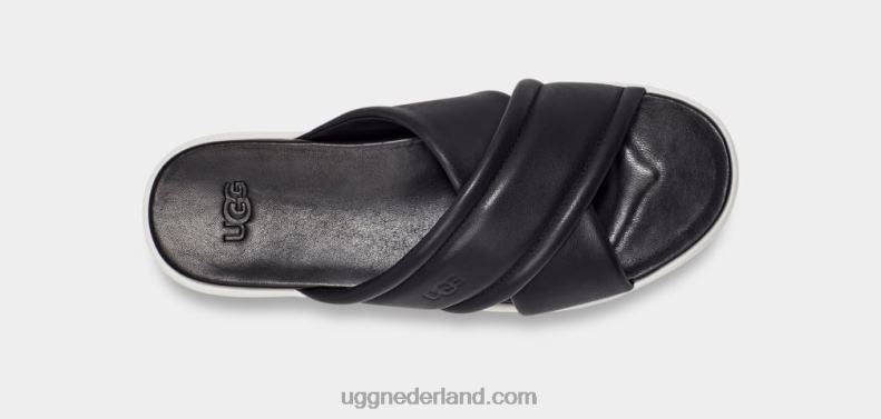 vrouwen zwart leer UGG zayne kruisband 686ZP539