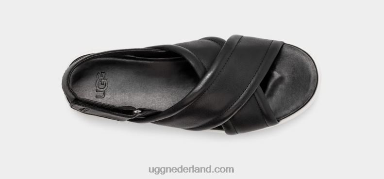 vrouwen zwart leer UGG zayne slingback 686ZP541