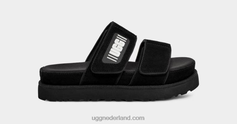 vrouwen zwart suède UGG groenere glijbaan 686ZP824