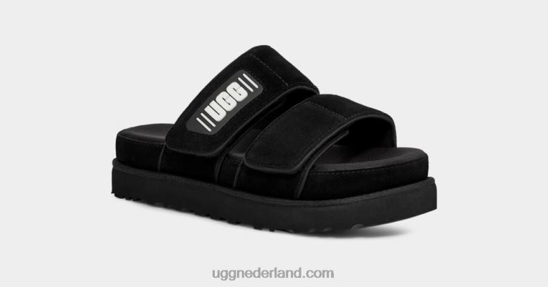 vrouwen zwart suède UGG groenere glijbaan 686ZP824