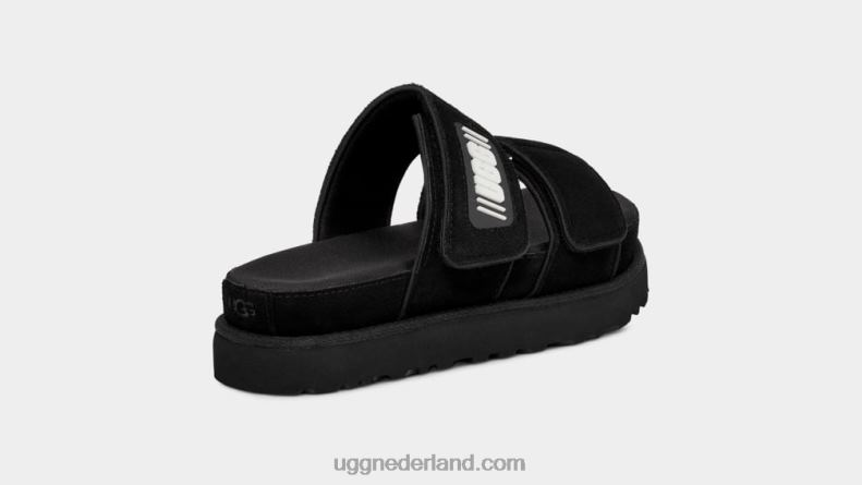 vrouwen zwart suède UGG groenere glijbaan 686ZP824